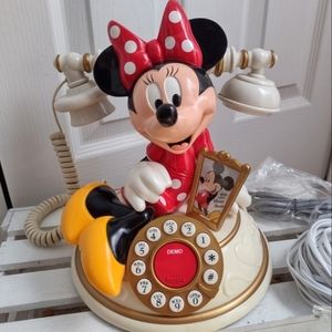 🎄RARE Minnie Mouse Disney Talking Telephone 1996 Vintage Phone Works!